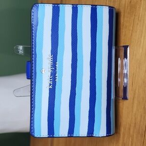 Kate Spade New York Schuyler Wave Stripe Medium Compact Wallet NWT